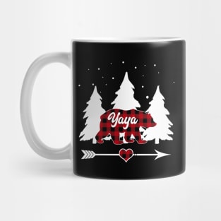 Yaya Bear Buffalo Plaid Christmas Matching Family Pajama Mug